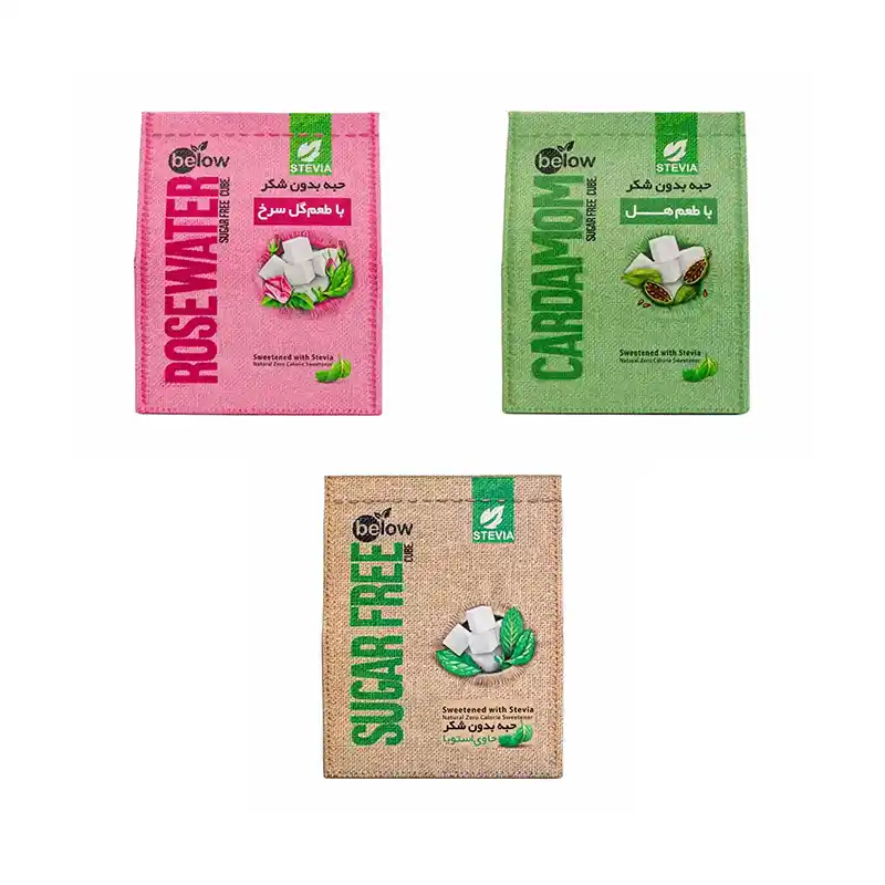 پک حبه بدون شکر در طعم های گل سرخ, هل, ساده - 3 عددی برند اکسیراژل