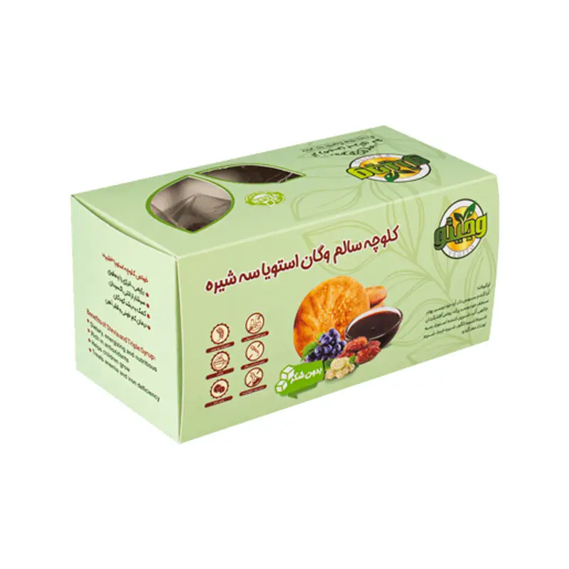 کلوچه سالم بدون قند وگان با استویا و سه شیره وجیتو - 300 گرمی برند اکسیراژل