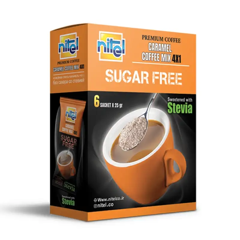 قهوه کاراملی 4 در 1 رژیمی نیتل بسته 6 عددی برند اکسیراژل
