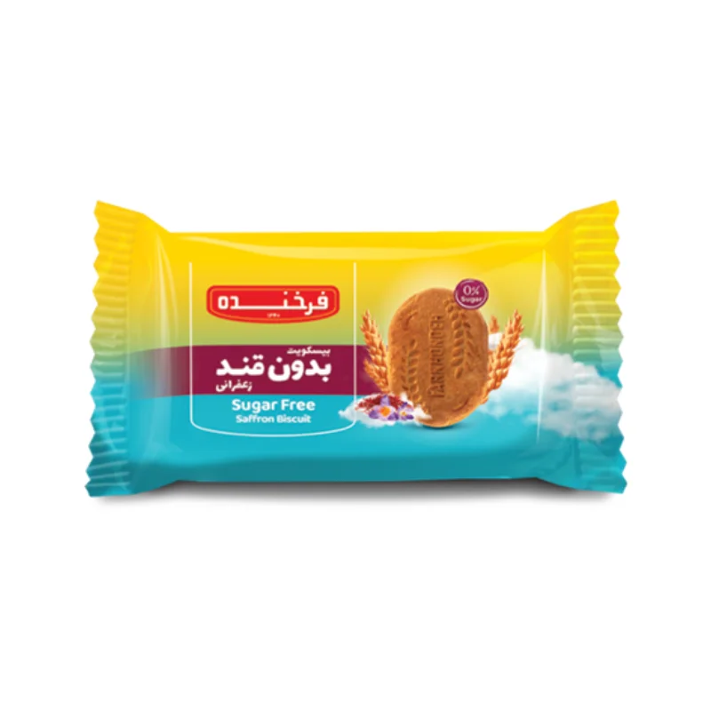 بیسکویت بدون قند زعفرانی فرخنده – عطر اصیل زعفران برند اکسیراژل