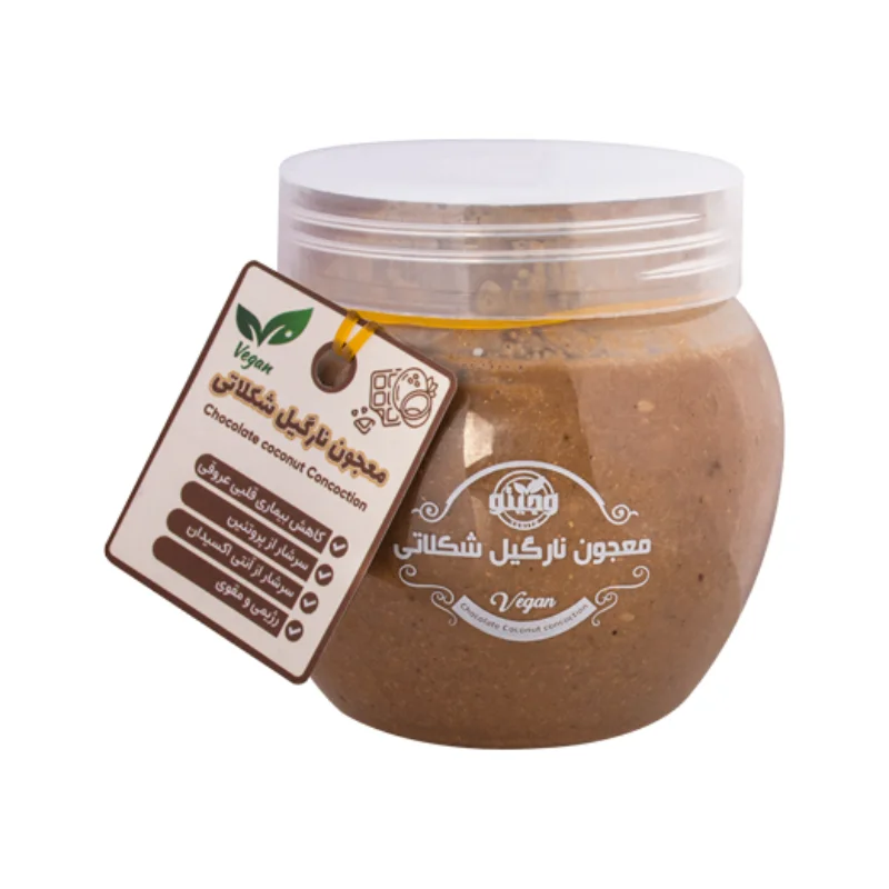 معجون نارگیل شکلاتی وگان بدون شکر وجیتو 400 گرمی برند اکسیراژل